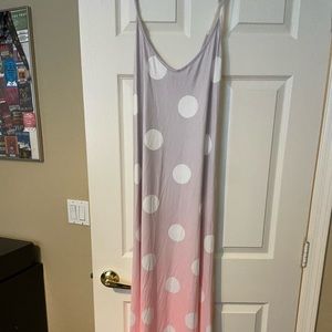 Maxi dress pink and purple polka dot